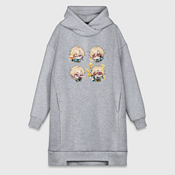 Женское худи-платье Авантюрин стикеры, цвет: меланж