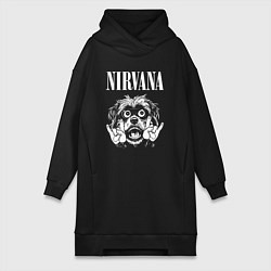 Женская толстовка-платье Nirvana rock dog