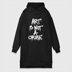 Женское худи-платье Art is not a crime, цвет: черный