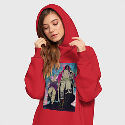 Женское худи-платье Ван-Пис Роджер Гол Д, цвет: красный — фото 2