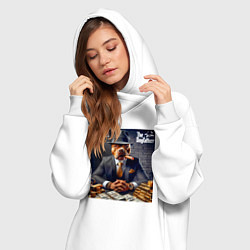 Женское худи-платье Dog Corleone - ai art fantasy, цвет: белый — фото 2