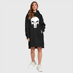Женское худи-платье Punisher logo, цвет: черный — фото 2