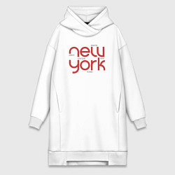 Женское худи-платье New York districts, цвет: белый