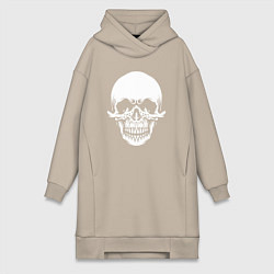 Женское худи-платье Scary skull, цвет: миндальный