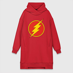 Женское худи-платье Flash logo, цвет: красный