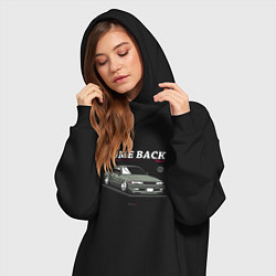 Женское худи-платье Toyota chaser come back, цвет: черный — фото 2