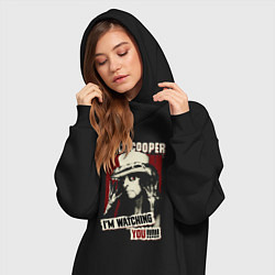 Женское худи-платье Alice Cooper im watching you, цвет: черный — фото 2