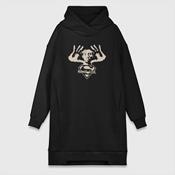 Женское худи-платье Кавай человек перехват, цвет: черный