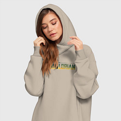 Женское худи-платье The mandalorian season 3 logo, цвет: миндальный — фото 2