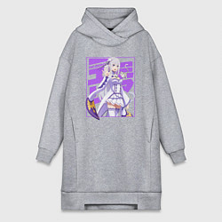 Женское худи-платье Re:Zero Эмилия, цвет: меланж