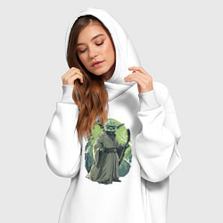 Женское худи-платье Йода - Звездные войны, цвет: белый — фото 2