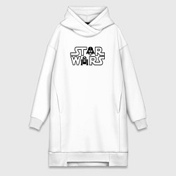 Женское худи-платье Лого - Стар варс, цвет: белый