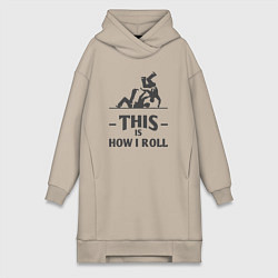 Женское худи-платье Judo how i roll, цвет: миндальный