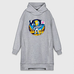 Женское худи-платье Космонавт Барт Симпсон на другой планете, цвет: меланж