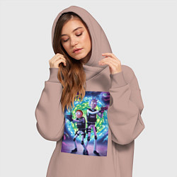 Женское худи-платье Рик и Морти - космический спецназ, цвет: пыльно-розовый — фото 2