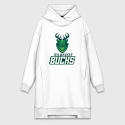 Женское худи-платье Milwaukee Bucks NBA, цвет: белый