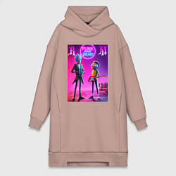 Женская толстовка-платье Rick and Morty - neon fantasy