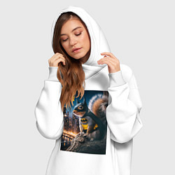 Женское худи-платье Bat squirrel - ai art fantasy, цвет: белый — фото 2