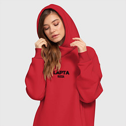 Женское худи-платье Лапта, цвет: красный — фото 2