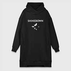 Женское худи-платье Shinedown - logo, цвет: черный