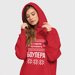 Женское худи-платье С годом боулера, цвет: красный — фото 2