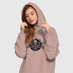 Женское худи-платье Skate or die, цвет: пыльно-розовый — фото 2