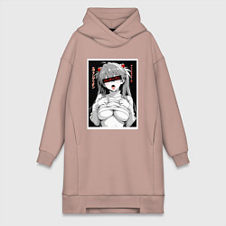 Женское худи-платье Sexy Asuka Langley - Evangelion, цвет: пыльно-розовый