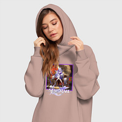 Женское худи-платье Зарянка, цвет: пыльно-розовый — фото 2