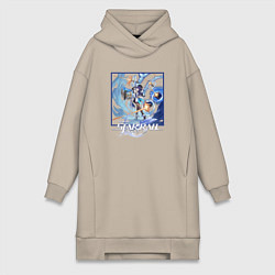 Женское худи-платье Пела, цвет: миндальный