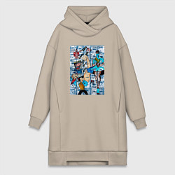 Женское худи-платье Gong gong gong, цвет: миндальный