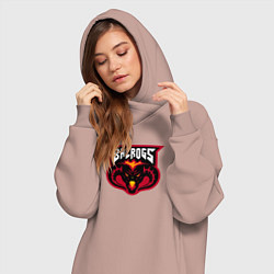 Женское худи-платье Демон Балрог - Властелин колец, цвет: пыльно-розовый — фото 2