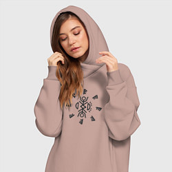 Женское худи-платье Таинственный амулет Извне, цвет: пыльно-розовый — фото 2