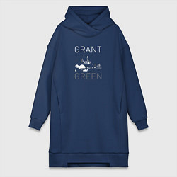 Женское худи-платье Grant Green great jazz guitarist, цвет: тёмно-синий