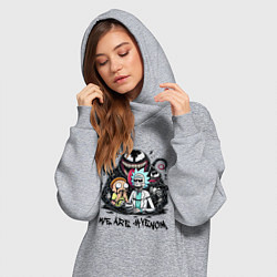 Женское худи-платье Morty and Rick - we are Venom meme, цвет: меланж — фото 2