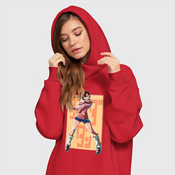 Женское худи-платье Momo Ayase, цвет: красный — фото 2