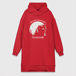 Женское худи-платье Велес - чти свои корни, цвет: красный