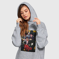 Женское худи-платье Дандадан: Все герои, цвет: меланж — фото 2