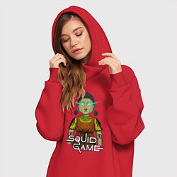 Женское худи-платье Squid game doll, цвет: красный — фото 2