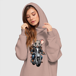Женское худи-платье Biker mice, цвет: пыльно-розовый — фото 2