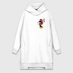 Женское худи-платье Минни Маус поцелуй - парные мышки, цвет: белый