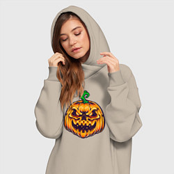 Женское худи-платье Halloween pumpkin, цвет: миндальный — фото 2