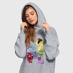 Женское худи-платье Happy three friends - carousel, цвет: меланж — фото 2