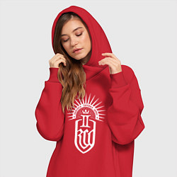 Женское худи-платье Kingdom come 2 - белый, цвет: красный — фото 2