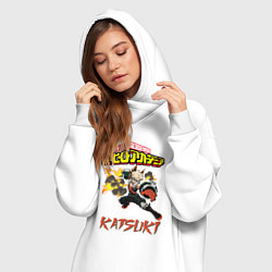 Женское худи-платье Моя геройская академия Кацуки, цвет: белый — фото 2