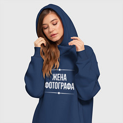 Женское худи-платье Жена фотографа на темном, цвет: тёмно-синий — фото 2