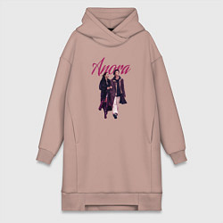 Женское худи-платье Анора, цвет: пыльно-розовый