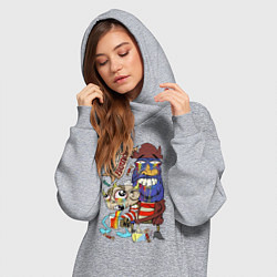 Женское худи-платье Flapjack - rainbow, цвет: меланж — фото 2