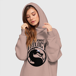 Женское худи-платье Mortal kombat trilogy, цвет: пыльно-розовый — фото 2
