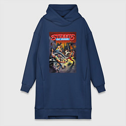 Женское худи-платье Обнаженный кулак - улицы ярости, цвет: тёмно-синий
