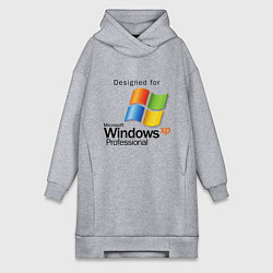 Женское худи-платье Предназначен для windows xp, цвет: меланж